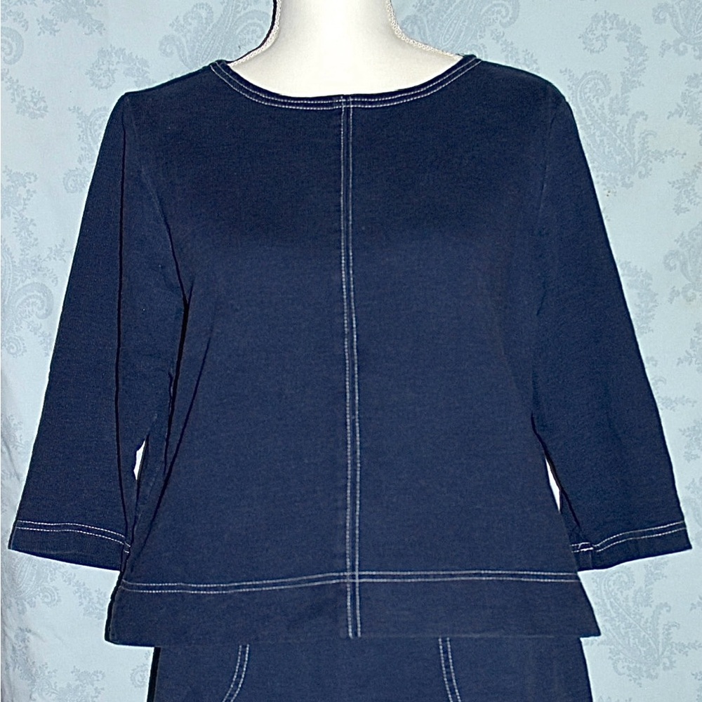 Elegant Navy Women's Skirt Set